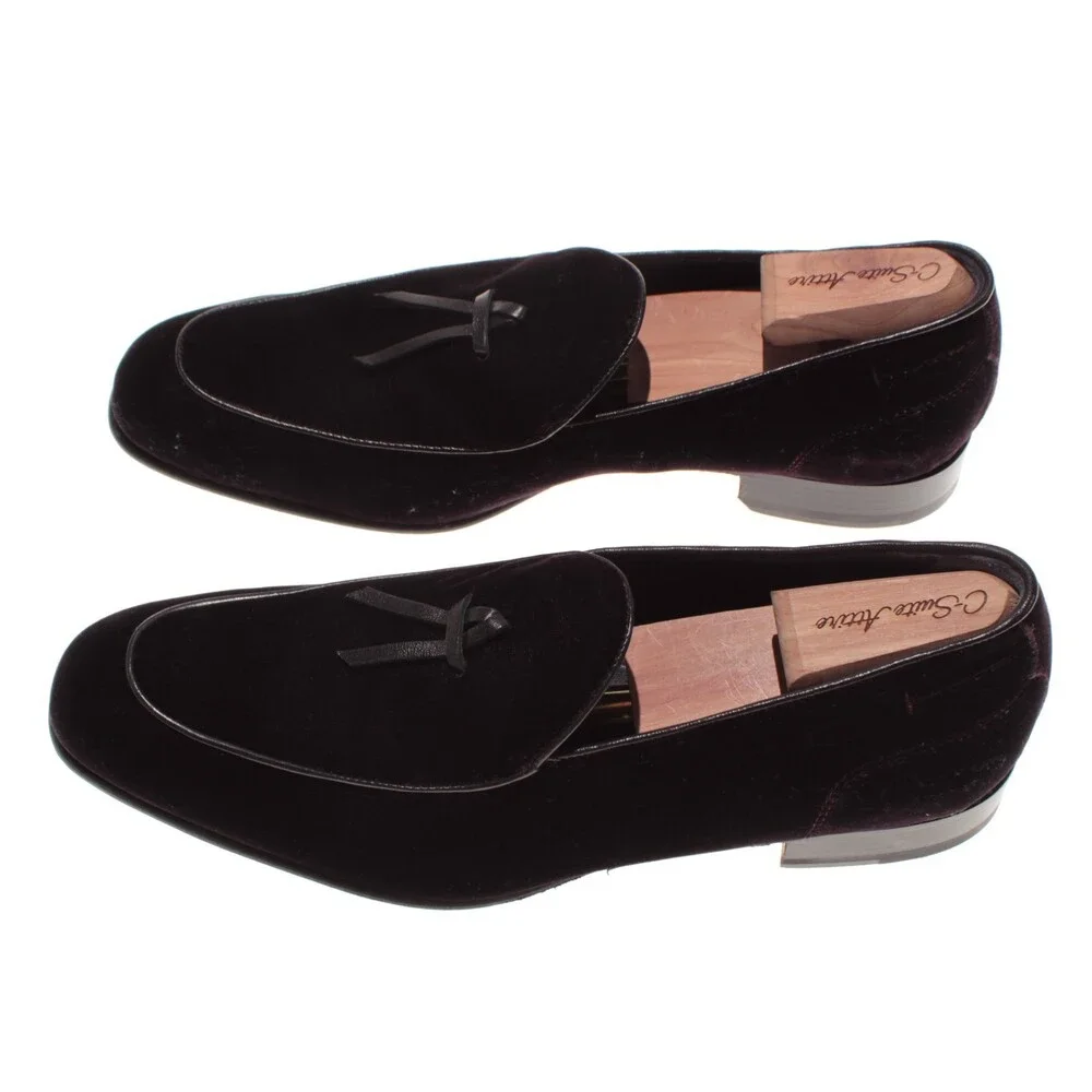 Di Bianco NWB Tasseled Slip On Loafers Size 9 US in Dark Purple Velvet
